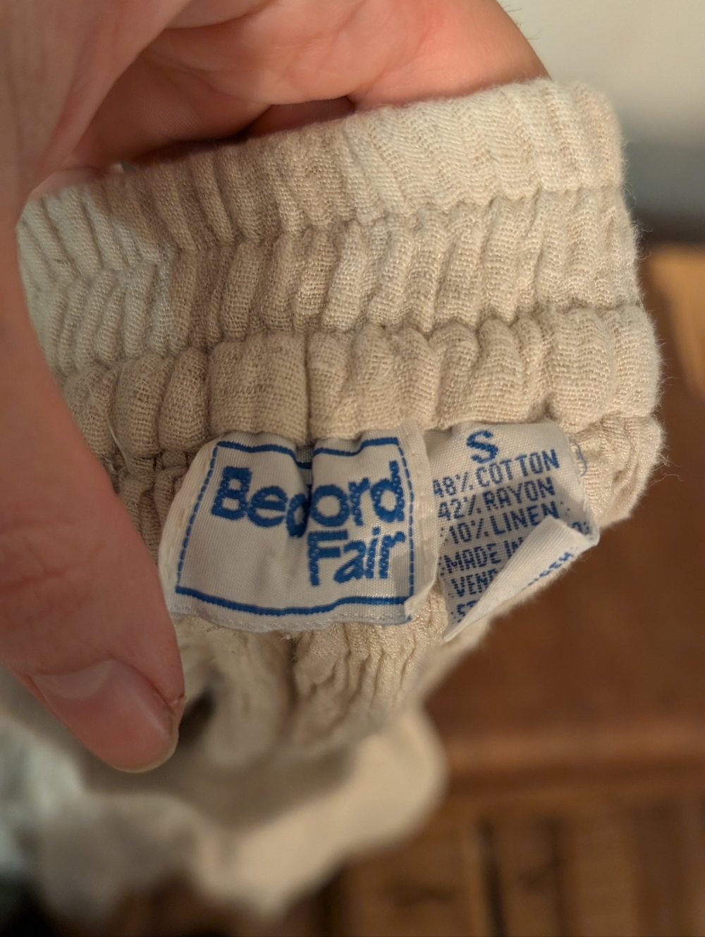 Vintage Cream Natural Fiber Maxi Skirt - Picture 4 of 4